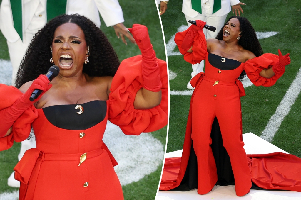 Sheryl Lee Ralph performing at the Super Bowl.