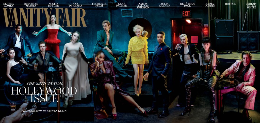 Vanity Fair today unveiled its 29th annual Hollywood issue, convening twelve captivating young stars who are riveting onscreen, driven, and ever-evolving. The 2023 Hollywood portfolio features Selena Gomez (Only Murders in the Building, Selena + Chef, My Mine & Me), Jonathan Majors (Devotion, Ant-Man and the Wasp: Quantumania, Creed III, Magazine Dreams), Austin Butler (Elvis, Dune: Part Two, Masters of the Air), Ana de Armas (Blonde, The Gray Man, Ballerina), Florence Pugh (The Wonder, A Good Person, Dune: Part Two, Oppenheimer), Keke Palmer (Nope, Lightyear, Sister Act 3: Kicking the Habit), Aaron Taylor-Johnson (Bullet Train, Kraven the Hunter), Julia Garner (Ozark, Inventing Anna), Emma Corrin (Lady Chatterleyâs Lover, My Policeman, Retreat), RegÃ©-Jean Page (The Gray Man, Dungeons & Dragons: Honor Among Thieves), Hoyeon (Squid Game, Disclaimer), and Jeremy Allen White (The Bear, Fingernails, The Iron Claw).
