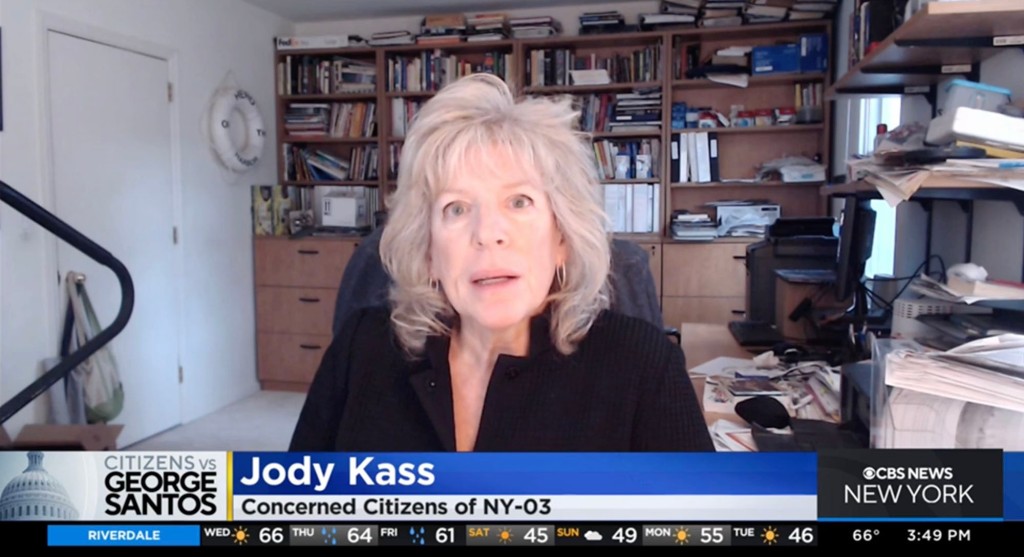 "Concerned Citizens of NY-03" coordinator Jody Kass interviewed by CBS News New York Wednesday.