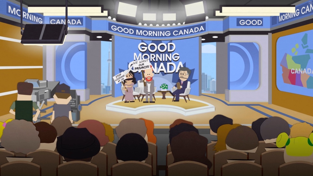 Screenshot of 'South Park' showing cartoon depiction of Harry and Meghan.