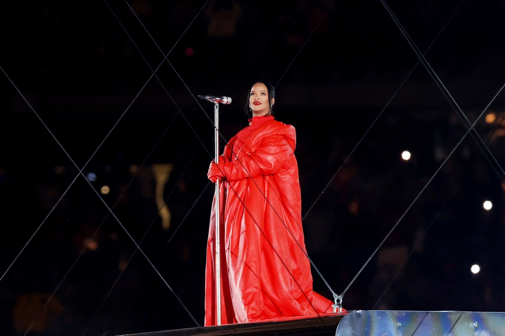 Rihanna sang at the halftime show during the Super Bowl on Feb. 12 in Arizona.