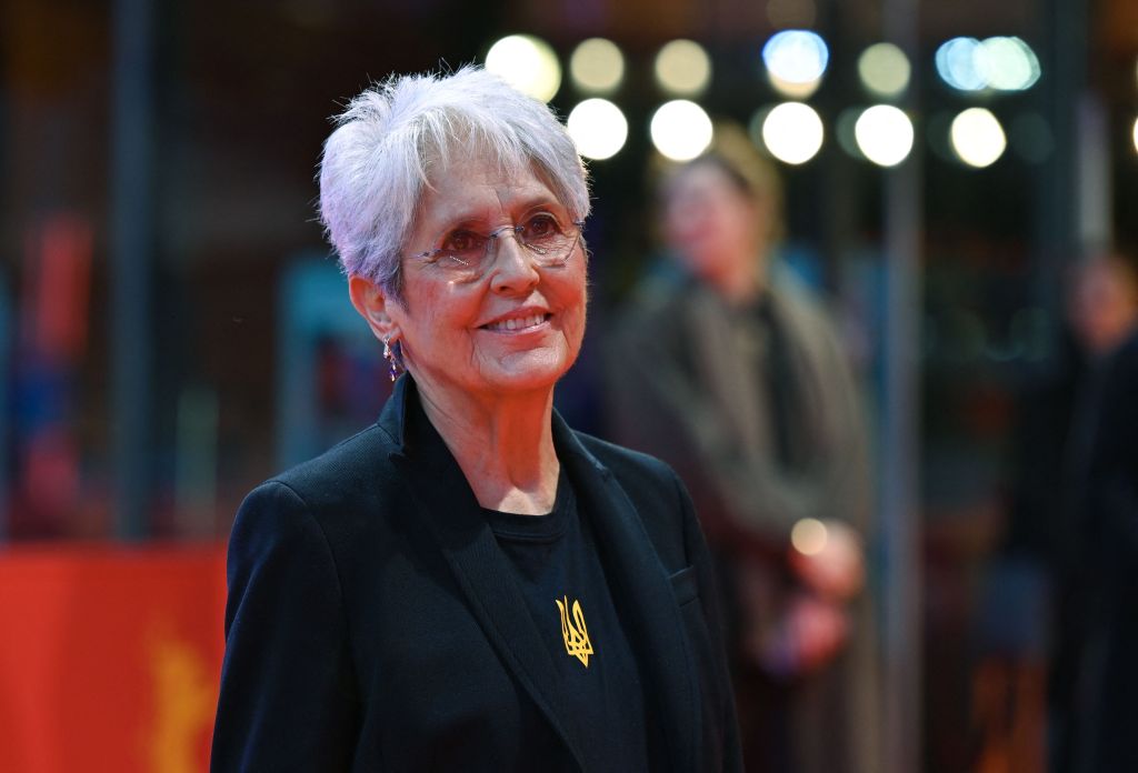 Joan Baez at the "Joan Baez: I Am a Noise" premiere.