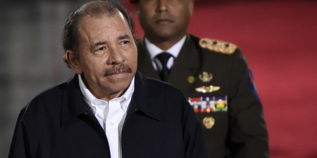 Nicaragua President Daniel Ortega arrives for the inauguration of Venezuelan President Nicolas Maduro on Jan. 10, 2019.