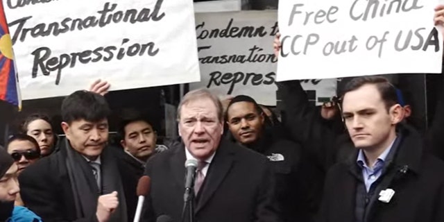 Republican Rep. Richard Dunn stood beside Gallagher and Torres at the press conference on CCP interference in the US