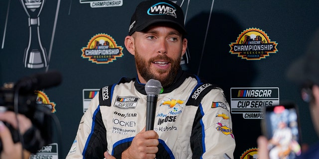 NASCAR Cup Series driver Ross Chastain speaks during NASCAR Championship media day Nov. 3, 2022, in Phoenix. 