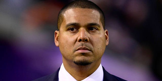 General manager Ryan Poles of the Bears before the game against the Washington Commanders at Soldier Field on Oct. 13, 2022, in Chicago.