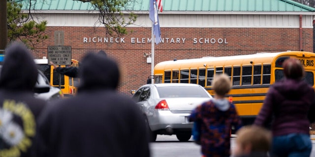 Students return to Richneck Elementary in Newport News, Virginia, on Monday, Jan. 30, 2023. 