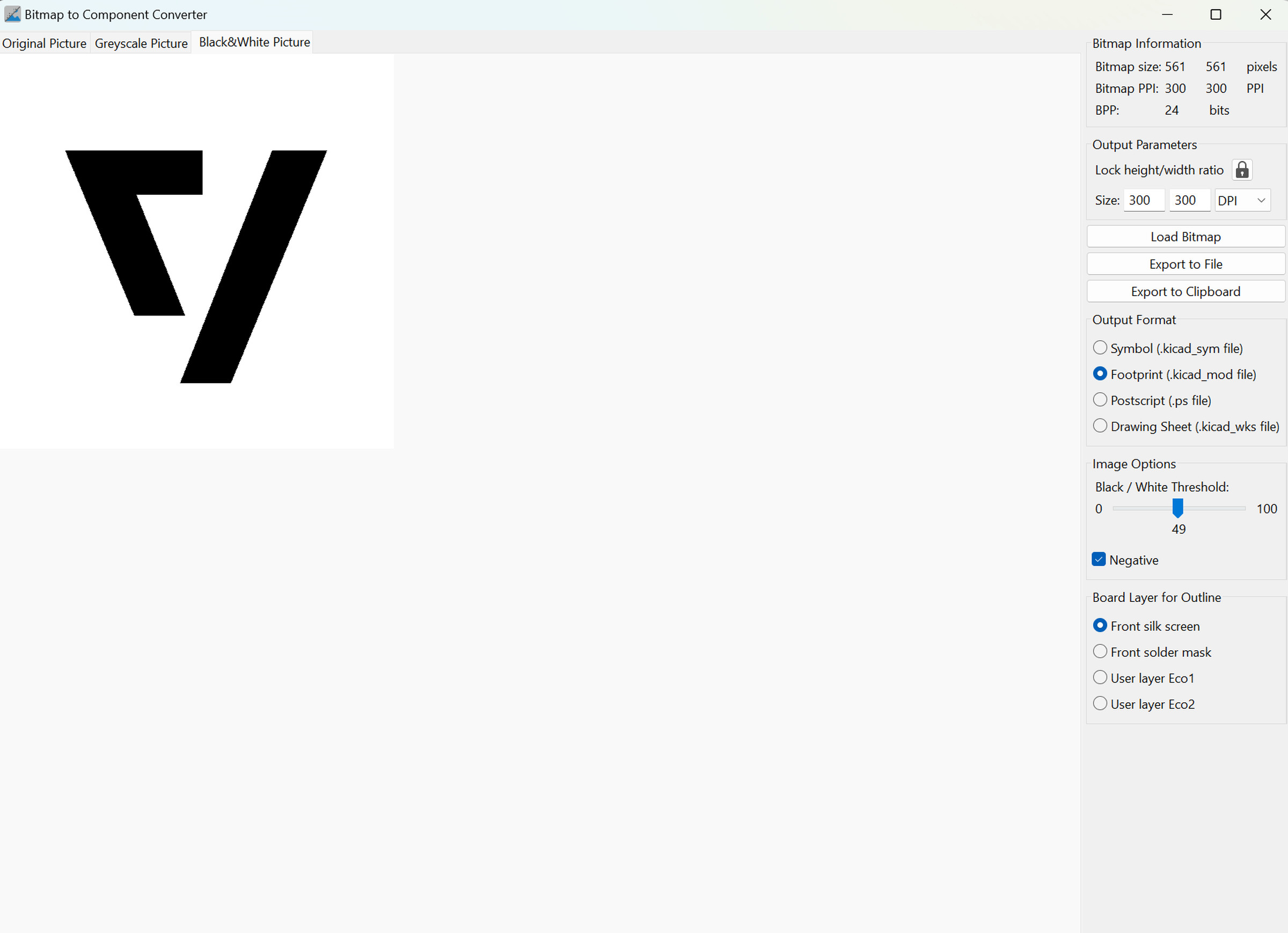 The Bitmap to Component Converter in KiCad takes a second to get used to.