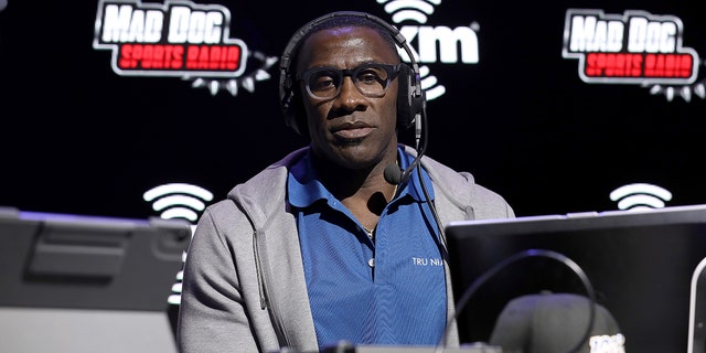 Former NFL player Shannon Sharpe speaks onstage with SiriusXM at Super Bowl LIV Jan. 29, 2020, in Miami, Fla.