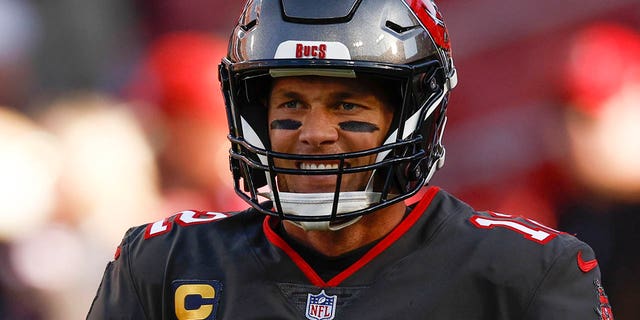 Tom Brady, #12 of the Tampa Bay Buccaneers, looks on prior to the game against the Cincinnati Bengals at Raymond James Stadium on Dec. 18, 2022 in Tampa, Florida.