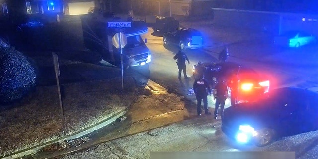 A view from a camera mounted above the intersection where Memphis police caught up with Tyre Nichols, who died three days later. authorities released footage of the deadly encounter between Nichols and police Friday.  