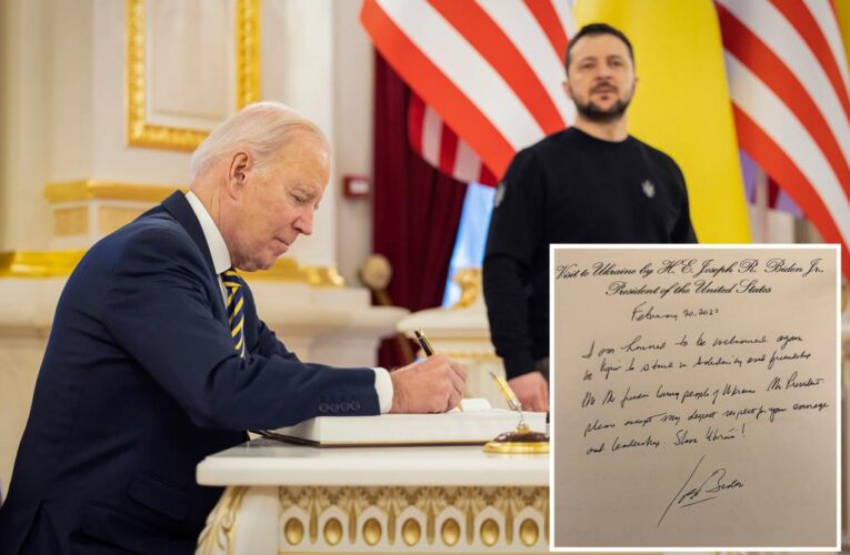 Biden leaves handwritten note for Zelensky: report