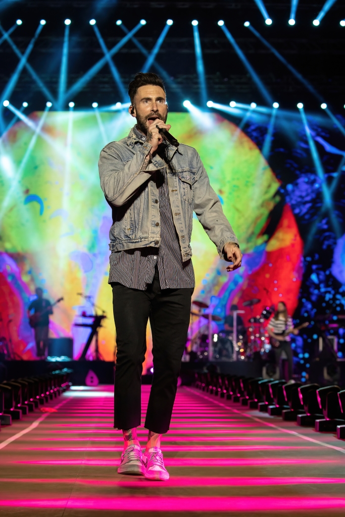 Adam Levine of Maroon 5 performs at Park HaYarkon on May 9, 2022, in Tel Aviv, Israel. 