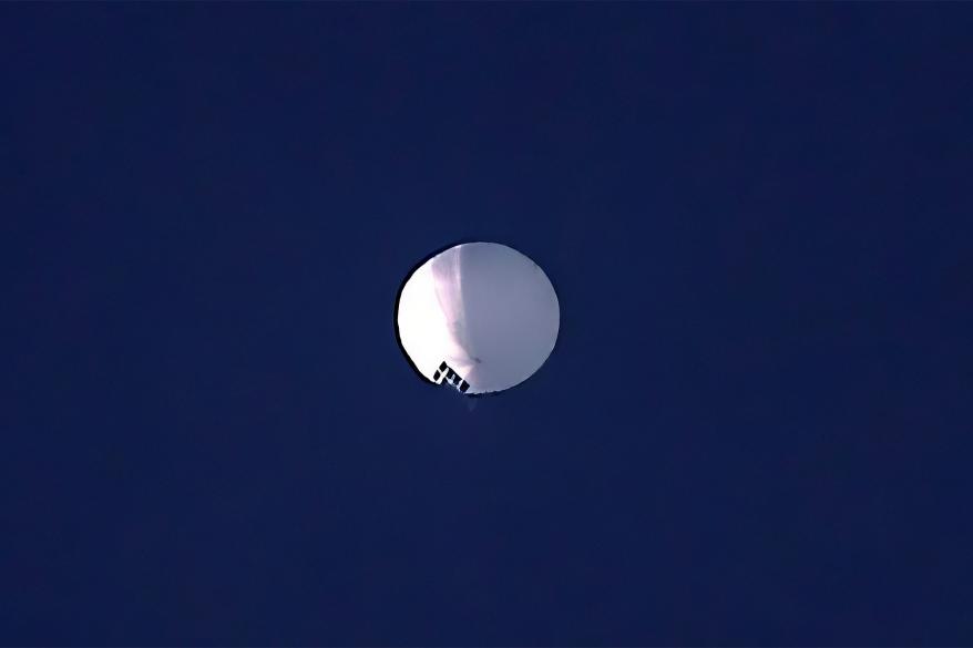 A high altitude balloon floats over Billings, Mont., on Wednesday.