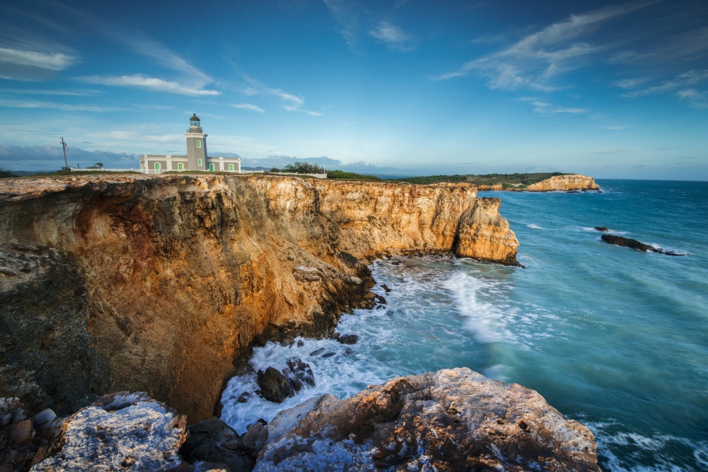 A lighthouse near the cliff where the Indiana man fell in Puerto Rico. 