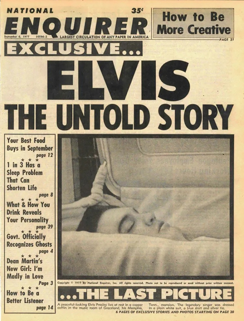 Elvis Presley in his casket