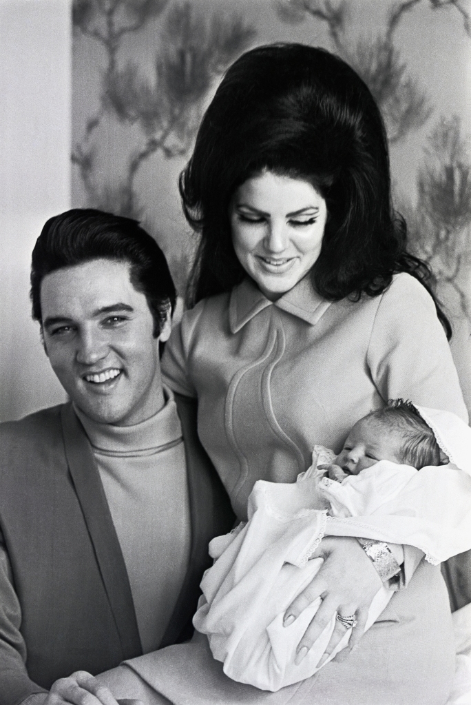 Elvis Presley — seen with Priscilla and baby Lisa Marie after her birth on February 1, 1968 — left Graceland to his daughter.