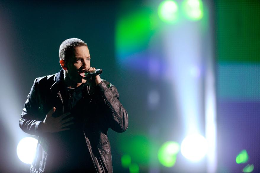 Eminem performs onstage during the 2010 BET Awards