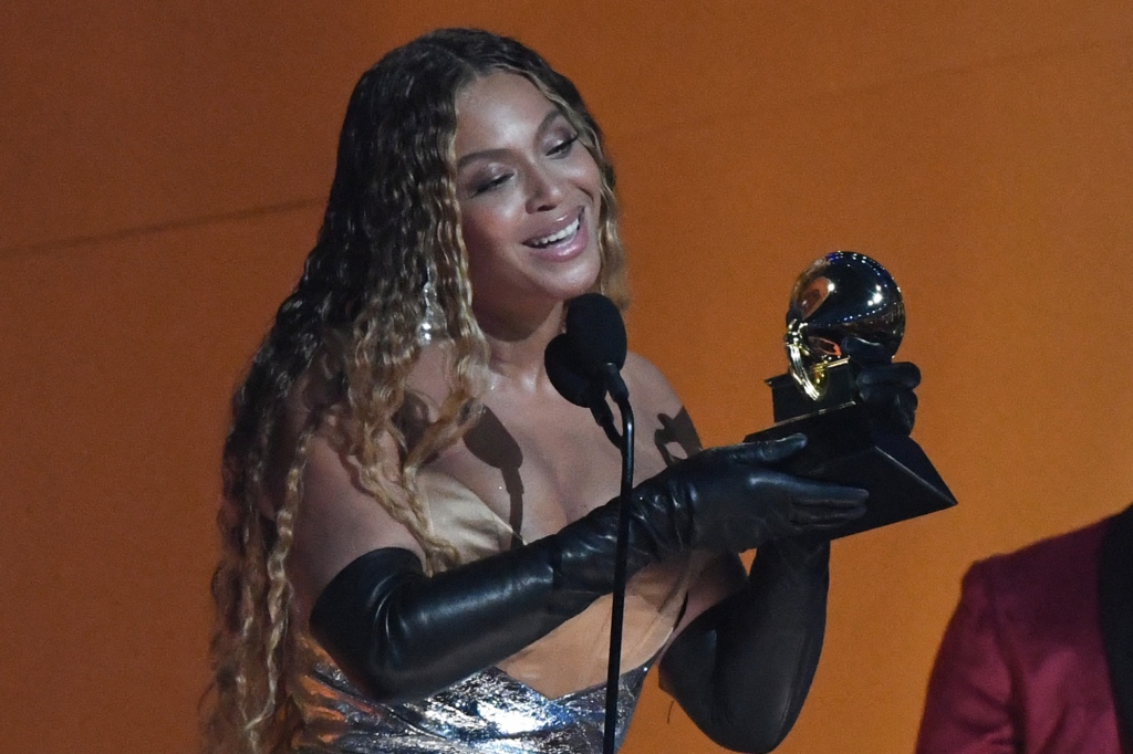 Beyonce accepts the award for Best Dance/Electronic Music Album for "Renaissance." during the 65th Annual Grammy Awards