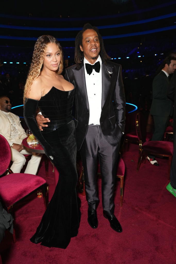 Beyoncé and Jay-Z attend the 65th GRAMMY Awards at Crypto.com Arena on February 05, 2023 in Los Angeles