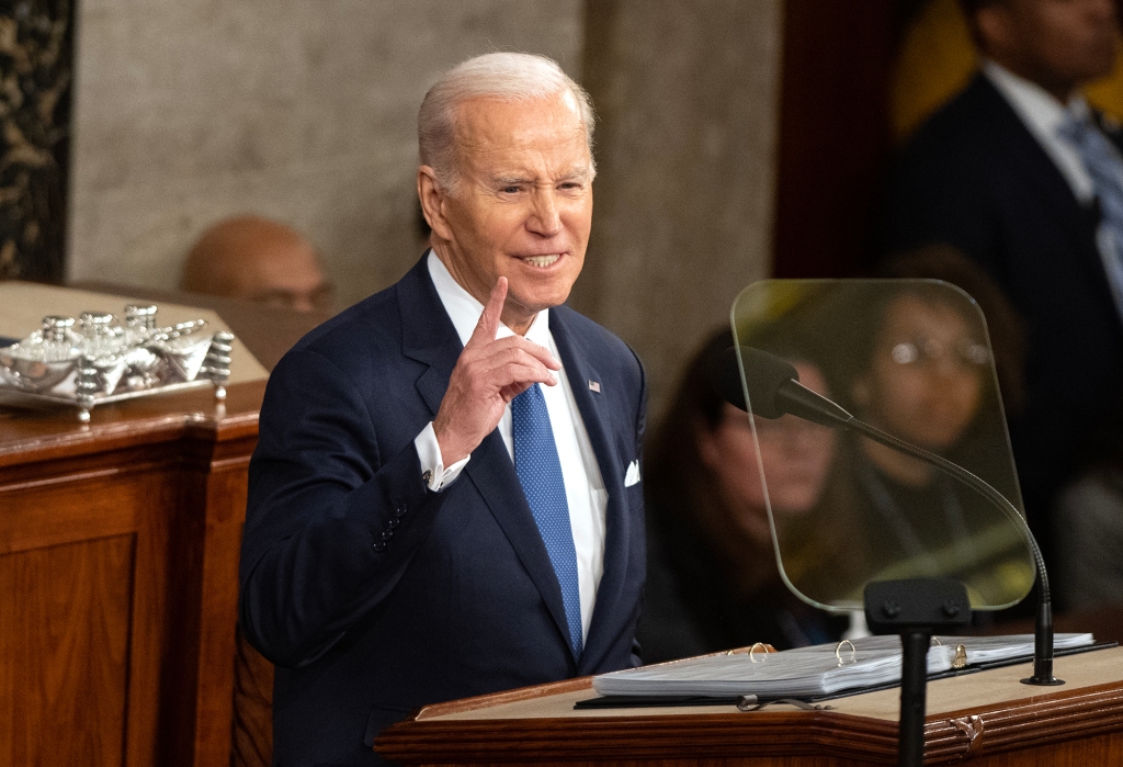 Biden at the podium