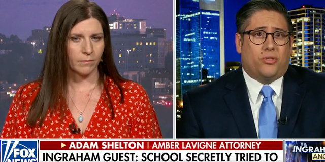 Maine mother Amber Lavigne with her lawyer, Adam Shelton, appear on "The Ingraham Angle."