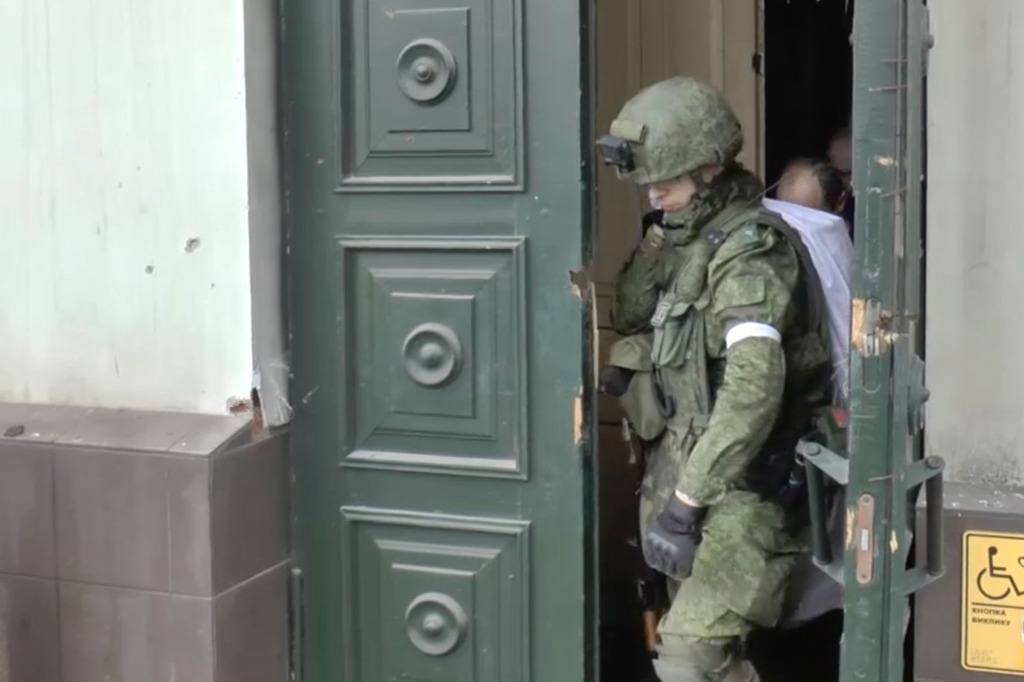 A raid of a museum in Mariupol.