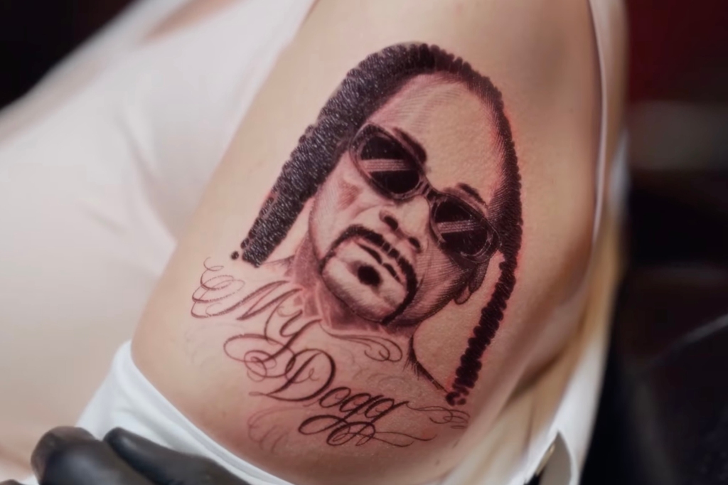 Martha Stewart, 81, gets a portrait of Snoop Dogg,  tattooed on her arm in a Super Bowl commercial for Skechers. 