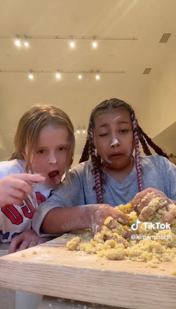 In the videos, West was making homemade pasta with her friend when she imitated mom. 