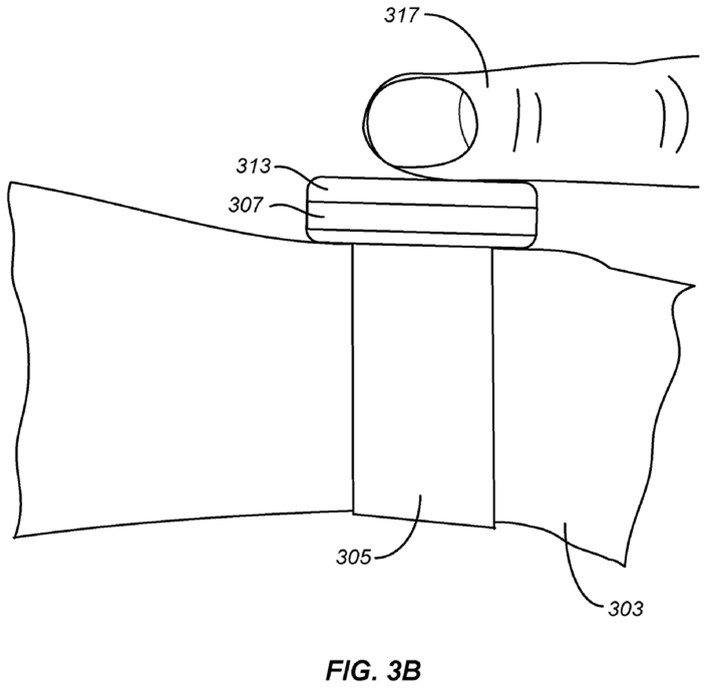 diagram of finger pressing on smartwatch panel