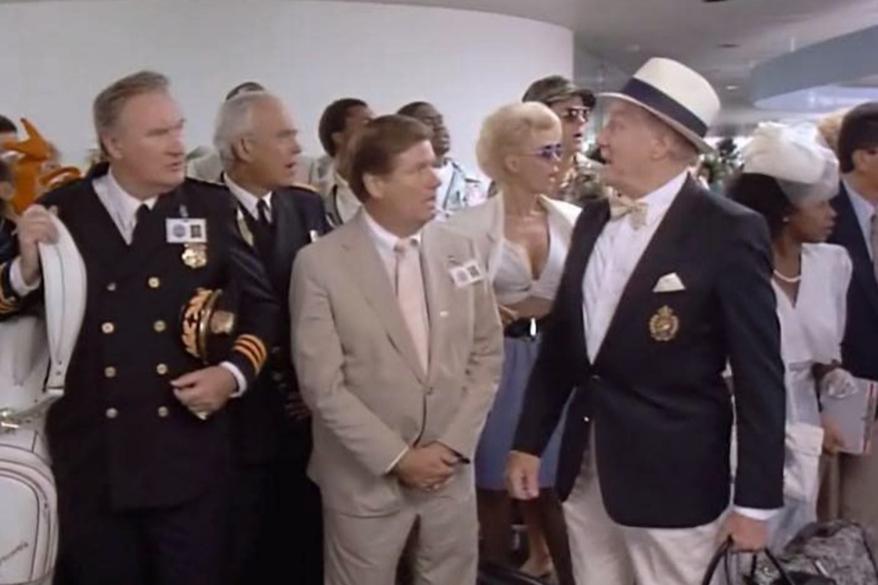 Leslie Easterbrook, Dan Fitzgerald, George Gaynes, David Graf, James Hampton, Marion Ramsey, George R. Robertson, second row left, Tab Thacker and Michael Winslow star in "Police Academy 5: Assignment Miami Beach" in 1988.