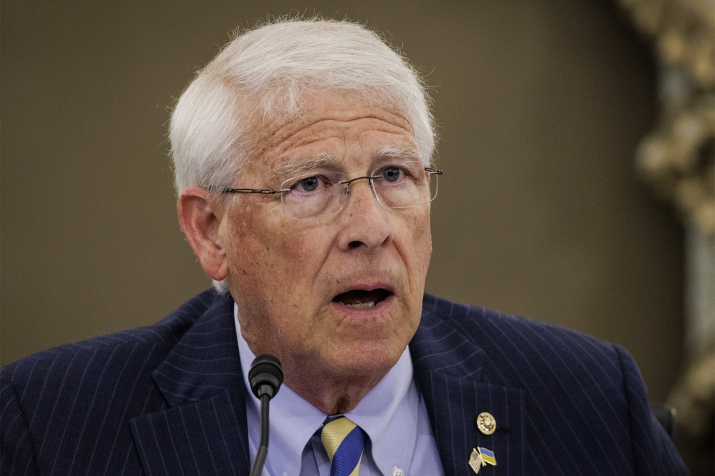 Senator Roger Wicker, a Republican from Mississippi and ranking member of Senate Commerce, Science and Transportation Committee, speaks during a hearing.