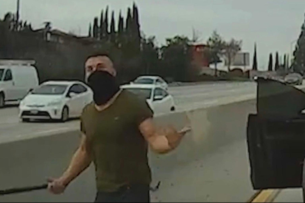 On Jan. 11, a driver’s dashboard camera caught the moment Radimak attacked his truck with a metal pipe on 2 Freeway in Glendale.
