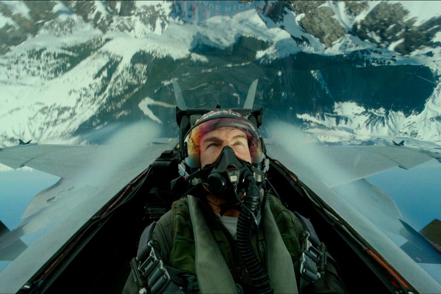 Tom Cruise in fighter jet.