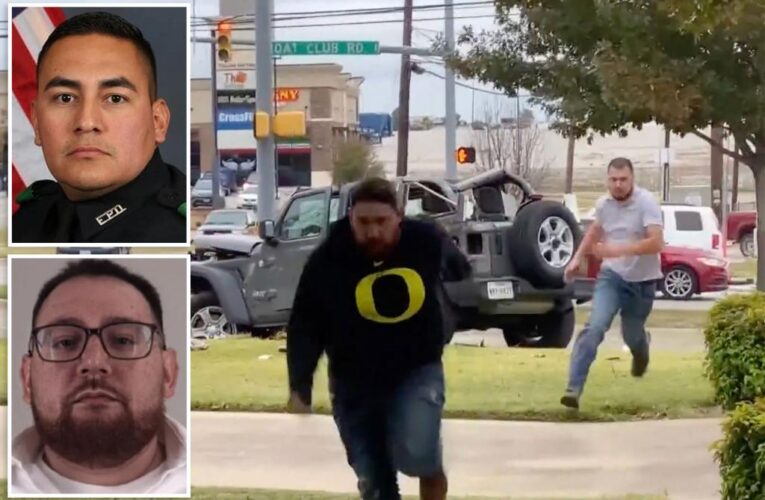 Video shows bystander chase down man who killed Texas off-duty cop in car crash