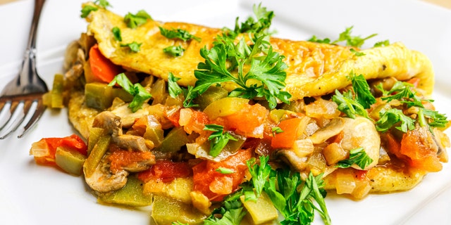 A veggie-packed omelet is a healthy way to include eggs in your daily diet.