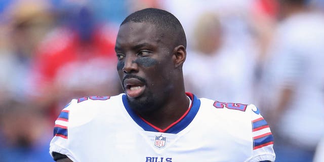 Vontae Davis of the Bills warms up for the Los Angeles Chargers game at New Era Field on Sept. 16, 2018, in Buffalo.