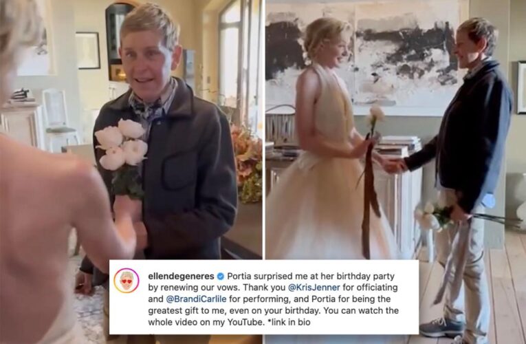 Ellen DeGeneres and Portia de Rossi renew their vows