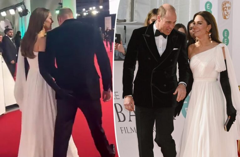 Kate Middleton gives Prince William a ‘love tap’ on BAFTA red carpet