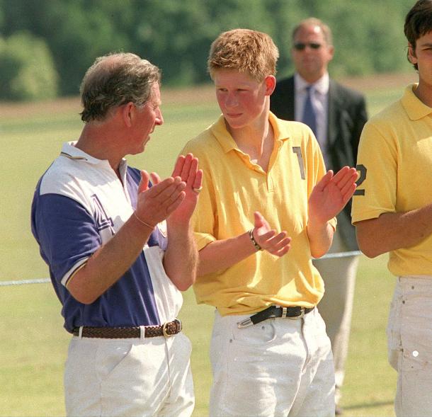 Prince Harry, then-Prince Charles