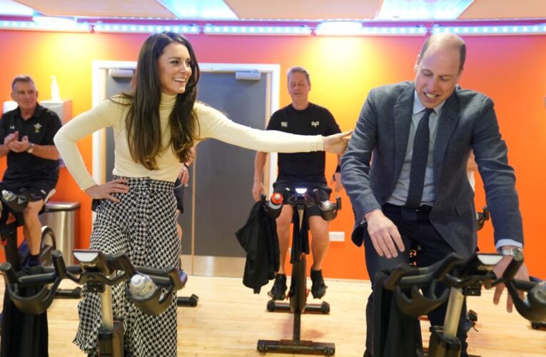 Prince William and Kate Middleton struggle in spin class