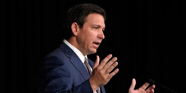 Florida Gov. Ron DeSantis speaks as he announces a proposal for Digital Bill of Rights, Wednesday, Feb. 15, 2023, at Palm Beach Atlantic University in West Palm Beach, Fla. 