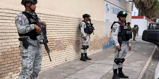 Mexican Natioanla Guard prepare a search mission for four U.S. citizens kidnapped by gunmen at Matamoros, Mexico.