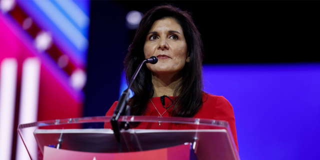 Republican presidential candidate Nikki Haley speaks during the annual Conservative Political Action Conference at the Gaylord National Resort Hotel And Convention Center on March 03, 2023 in National Harbor, Maryland.