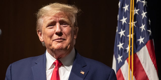 Former U.S. President Donald Trump speaks at the New Hampshire Republican State Committee's Annual Meeting on January 28, 2023 in Salem, New Hampshire.