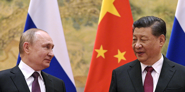 Chinese President Xi Jinping, right, and Russian President Vladimir Putin.