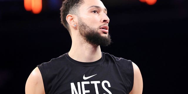 Brooklyn Nets guard Ben Simmons during a game against the New York Knicks Feb.13, 2023, in New York.