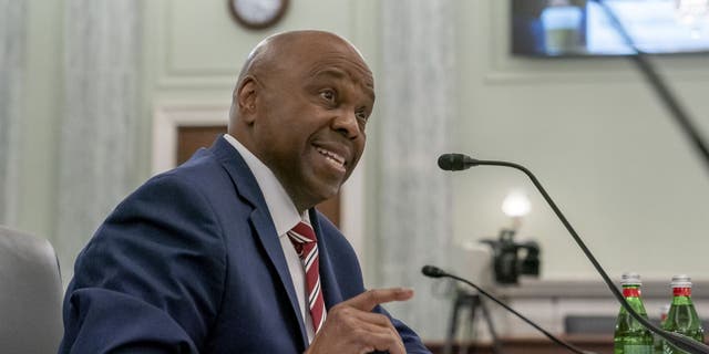 Phil Washington, chief executive officer of Denver International Airport and administrator of the Federal Aviation Administration nominee for President Biden, during a Senate Commerce, Science and Transportation Committee nomination hearing in Washington, D.C., on Wednesday, March 1, 2023.