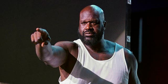 Shaquille O'Neal, AKA DJ Diesel, performs during Late Night at the Phog at Allen Fieldhouse in Lawrence, Kansas, Oct. 14, 2022.