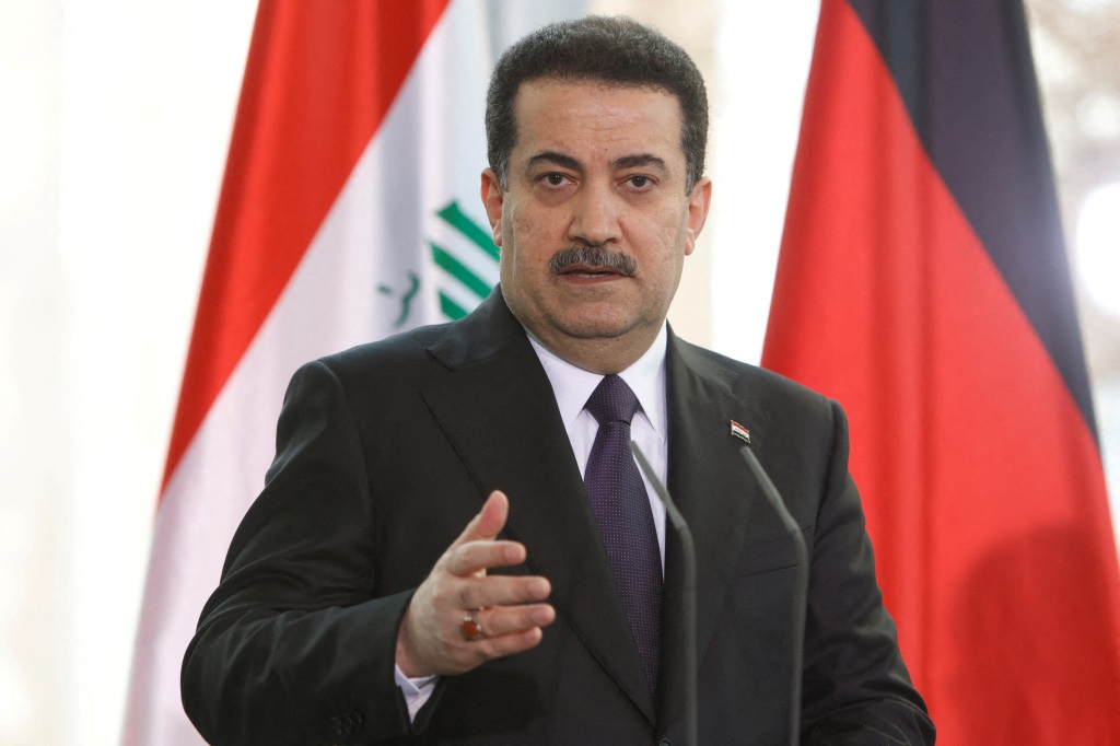 Iraqi Prime Minister Mohammed Shia al-Sudani speaks at a news conference in Berlin, Germany on Jan. 13, 2023.
